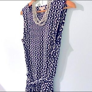Charter Club Navy and White sleeveless dress